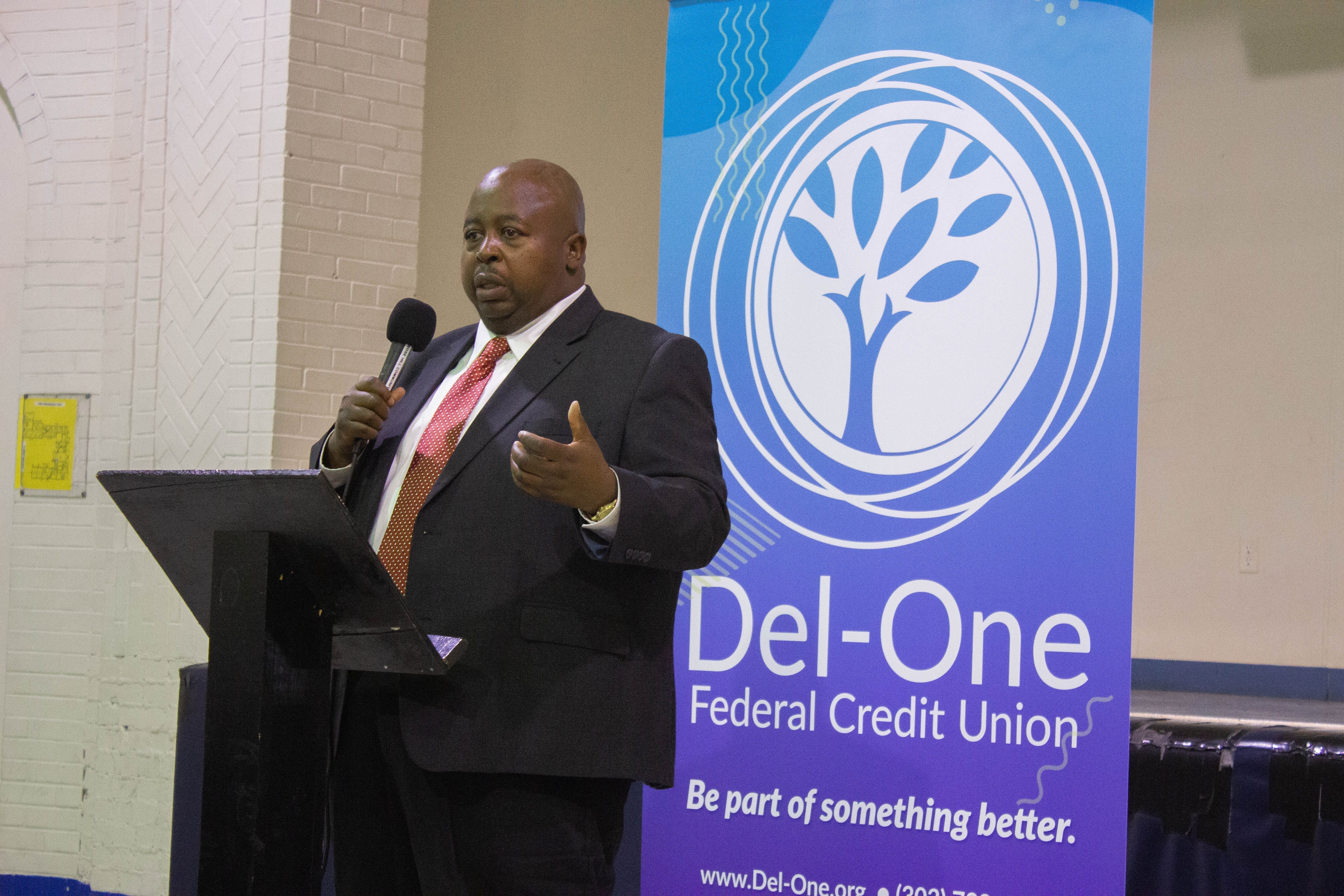 Del-One at the Rose Hill Community Center ceremony